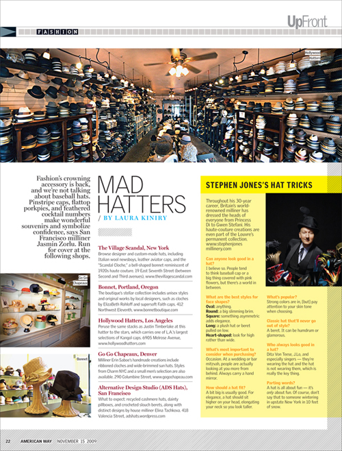 magazine articles design. Magazine article on hats,